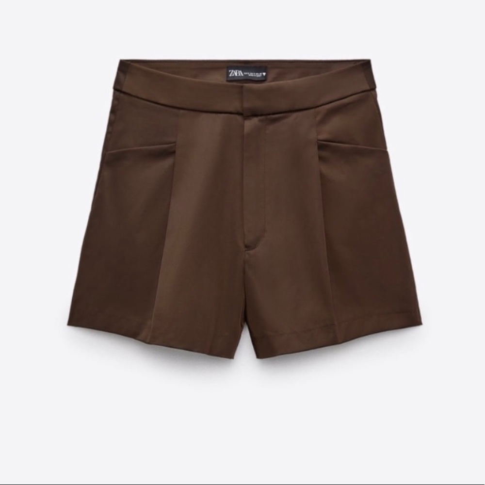 Zara brown satin shorts